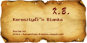 Keresztyén Bianka névjegykártya